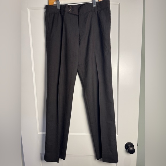 Hugo Boss Halmen Mens Dress Pants 34x34 Wool Flat Front dark gray - Picture 1 of 7